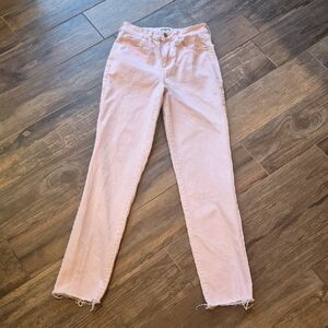 24/25 RSQ Light Pink High Rise Vintage Mom Raw Hem Jeans